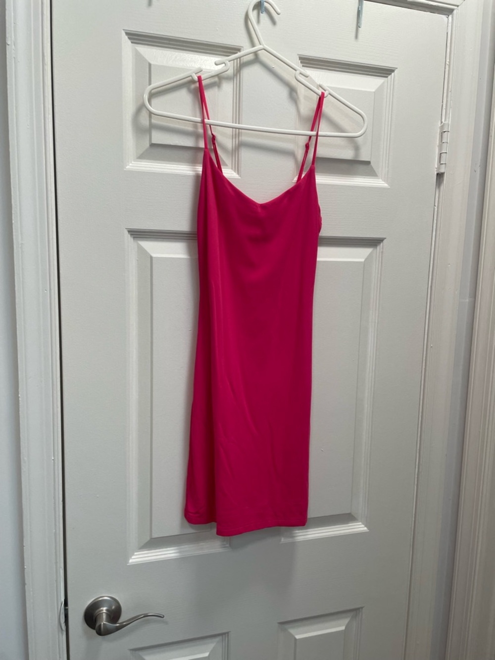 Babaton Hot Pink Slip Chemise with Spaghetti Straps